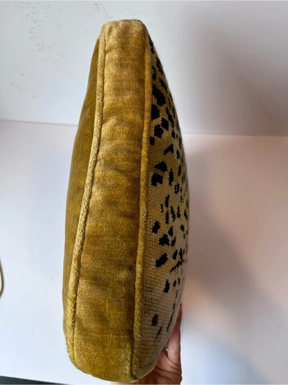 Vintage Needlepoint Leopard Jaguar Accent Pillow 70’s